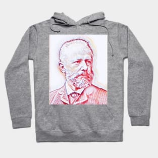 Pyotr Ilyich Tchaikovsky Portrait | Pyotr Ilyich Tchaikovsky Artwork | Line Art Hoodie